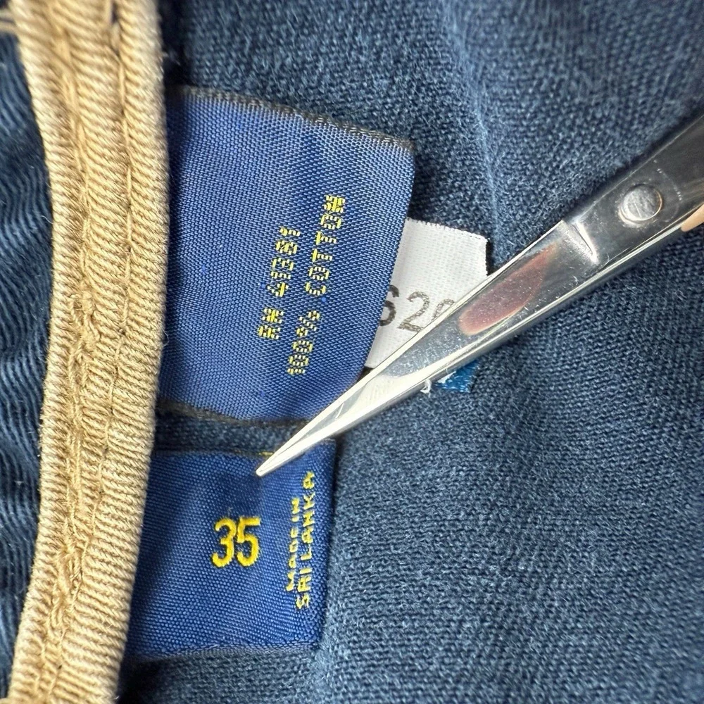Polo Ralph‎ Lauren Blue Cotton Cargo Shorts Men's Size 35x9.5